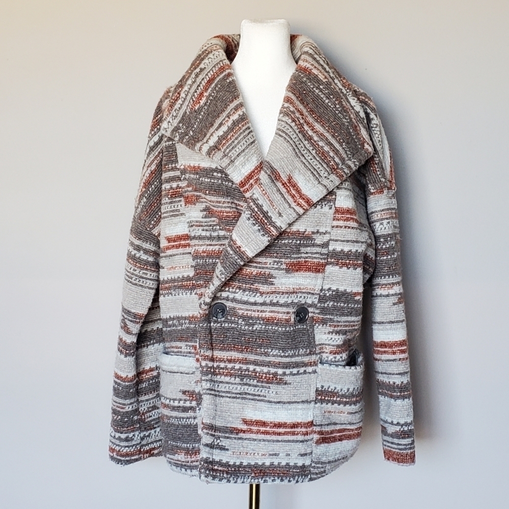 Prana Recycled Wool Blend Relaxed Fit Arria Jacket Western Double Breasted Small